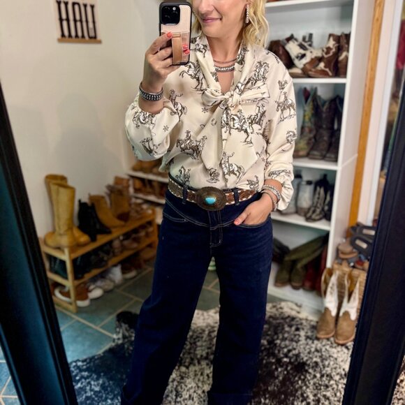 Jameson Western Print Bow Blouse ✙ON SALE NOW✙ - Picture 4 of 9